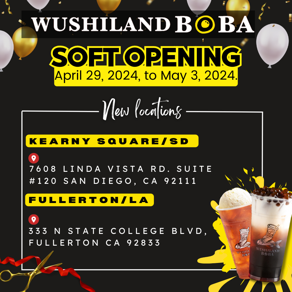 Wushiland Boba New Locations Soft Opening